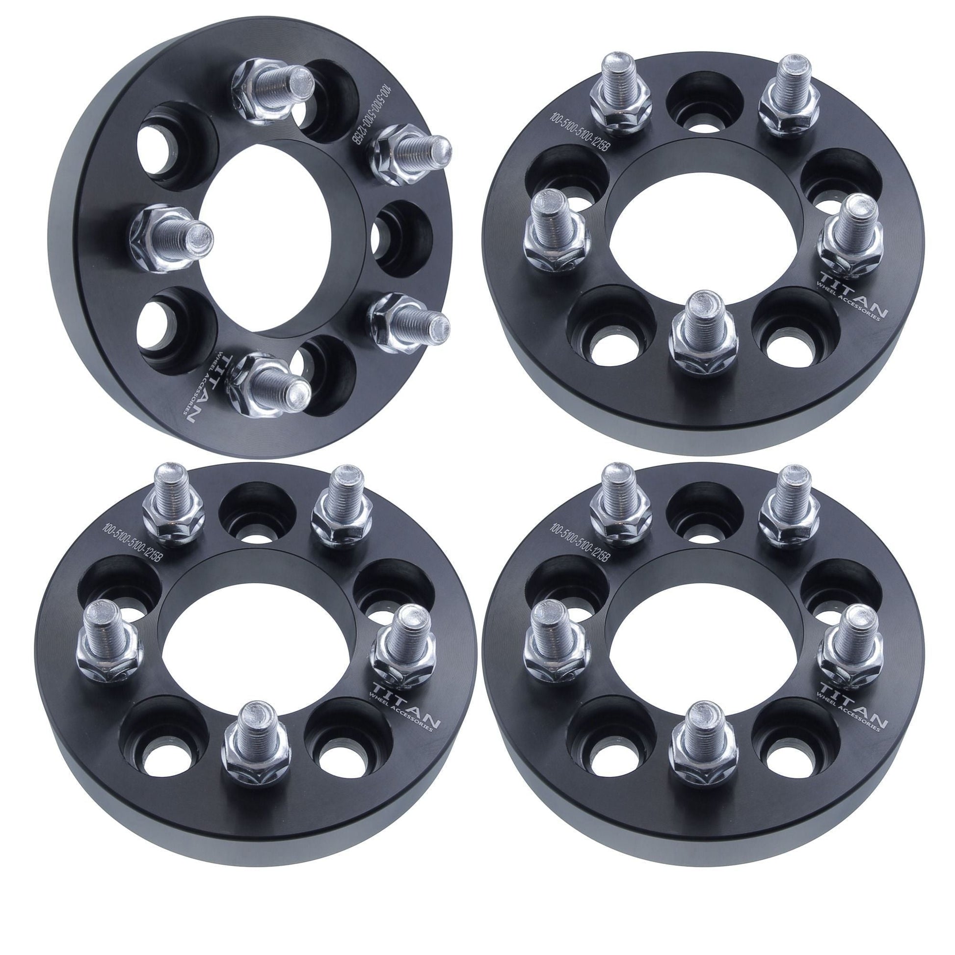 25mm (1") Titan Wheel Spacers for Chrysler Dodge Toyota | 5x100 | 12x1.5 Studs | Set of 4 | Titan Wheel Accessories