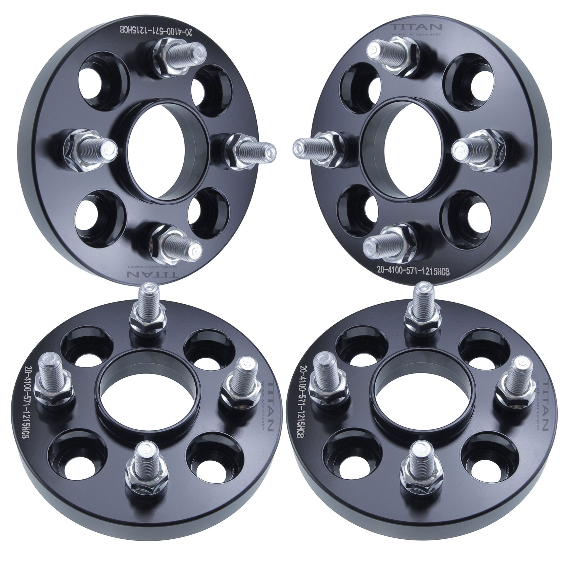 20mm Titan Wheel Spacers for BMW VW Audi 4 Lug | 4x100 | 57.1 Hubcentric  |12x1.5 Studs | - Set of 4 / No Additional Lug Nuts