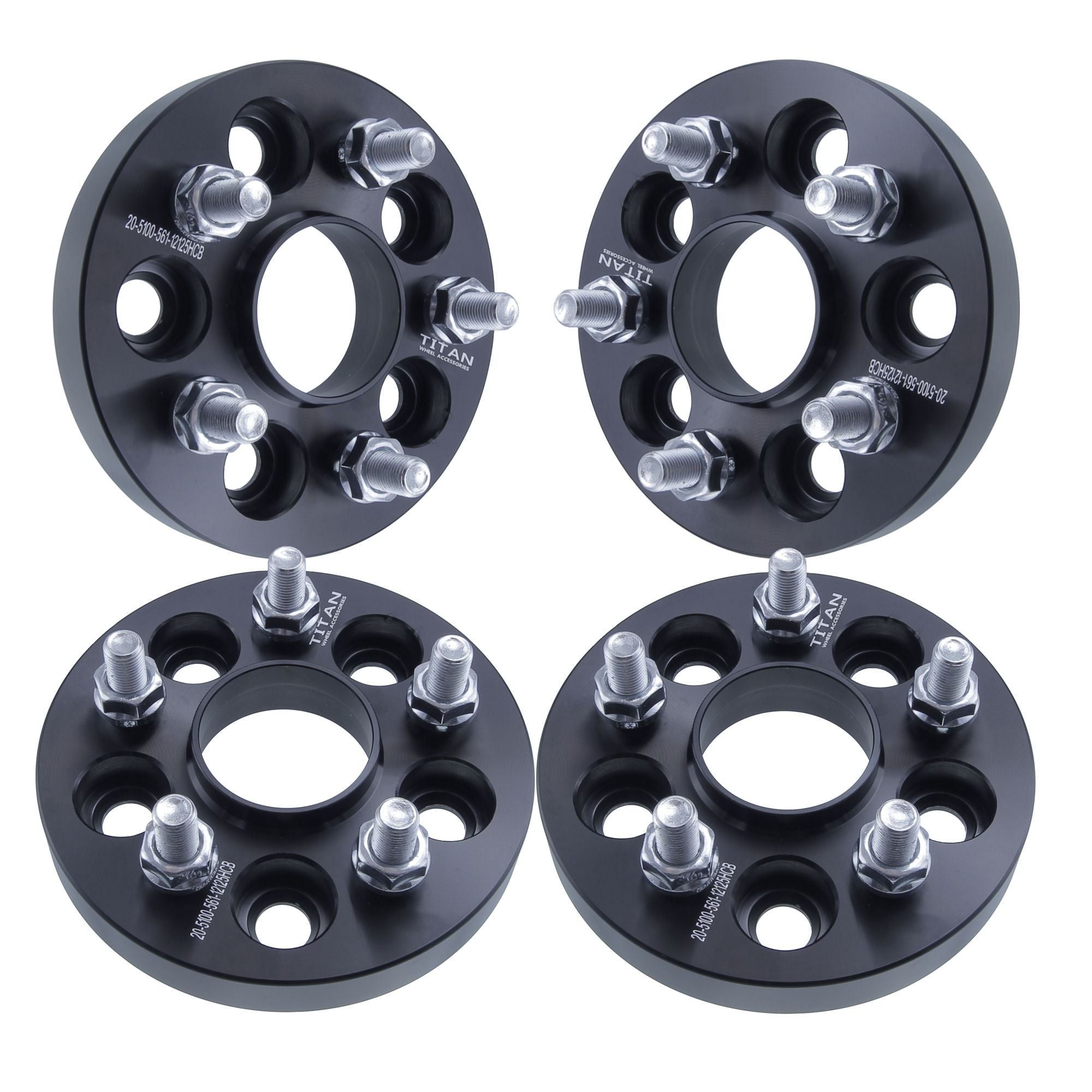 Pair Of 1 Thickness (25mm) Black Hubcentric Wheel Spacers ONLY | 5x10-